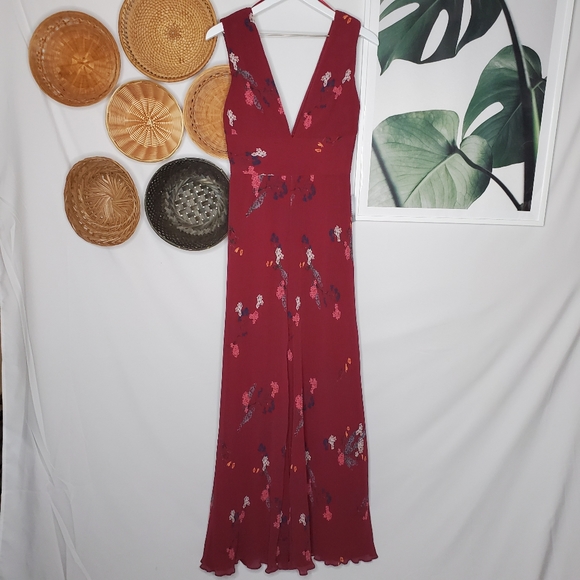 Keepsake Night Fall Floral Printed V-Neck Open Back Jumpsuit Cutout Wide Leg - Picture 2 of 8